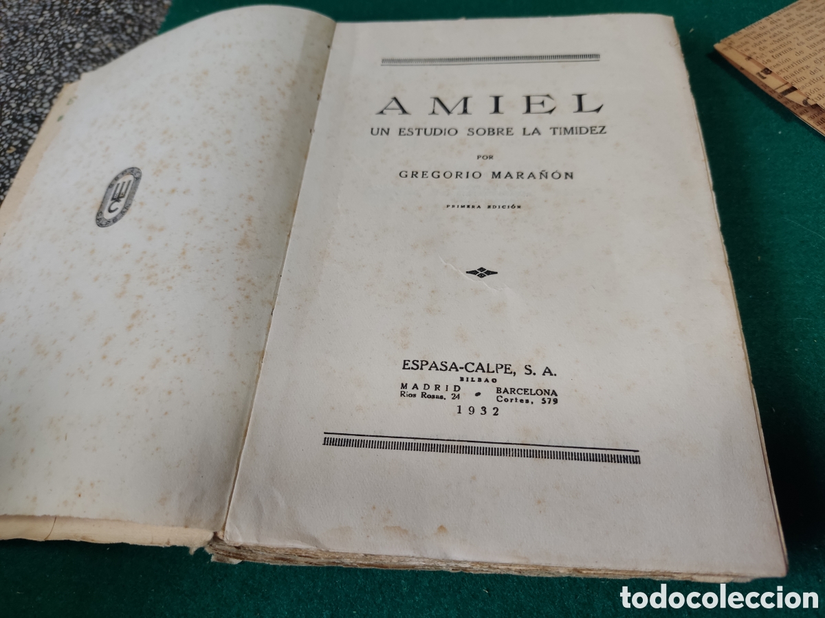 Libros antiguos: Libro AMIEL Gregorio Mara&ntilde;&oacute;n primera edici&oacute;n 1932 - Foto 4