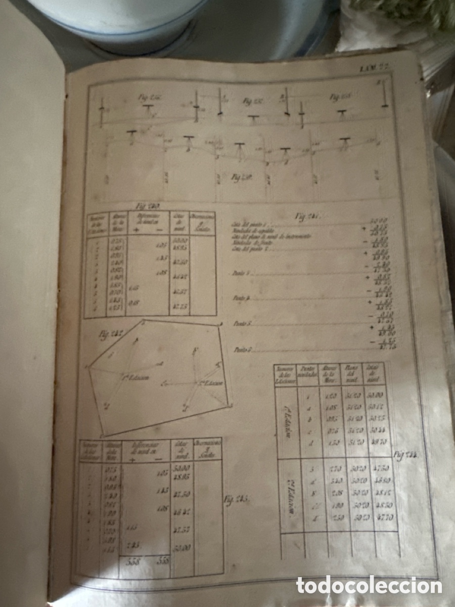 Libros antiguos: Libro de topograf&iacute;a antiguo con l&aacute;minas - Foto 2