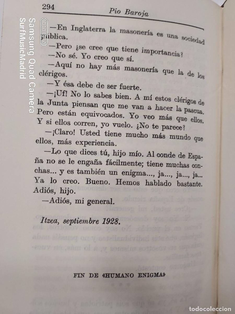 Libros antiguos: HUMANO ENIGMA. P&iacute;o Baroja. 1935 - Foto 15