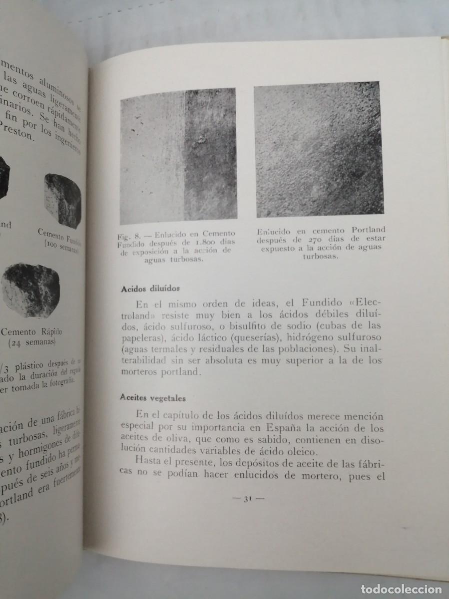 Libros antiguos: Caracter&iacute;sticas del Cemento Fundido Electroland - Foto 4