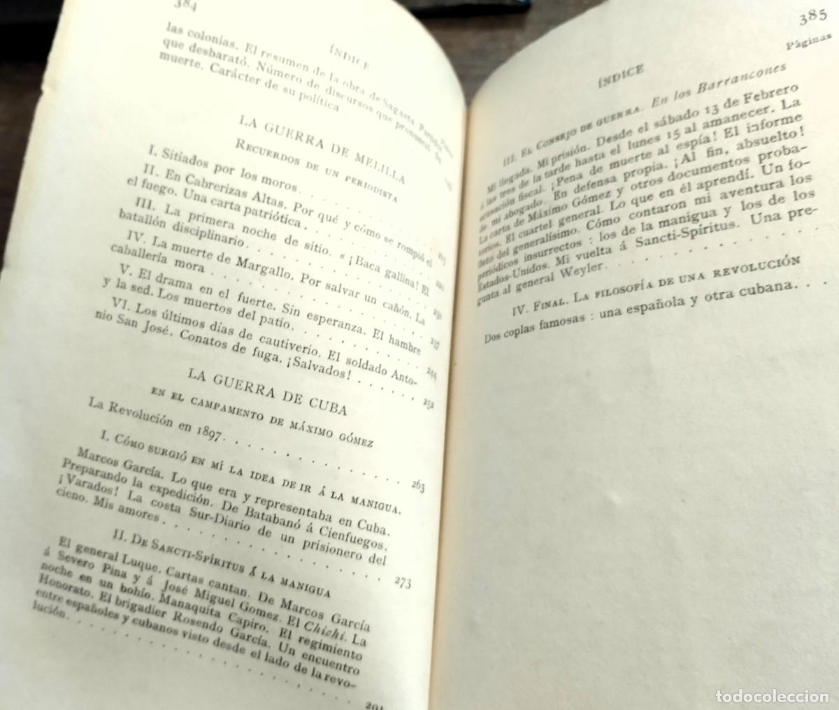 Libros antiguos: Luis Morote, Sagasta, Melilla, Cuba, Par&iacute;s, 1908, - Foto 5