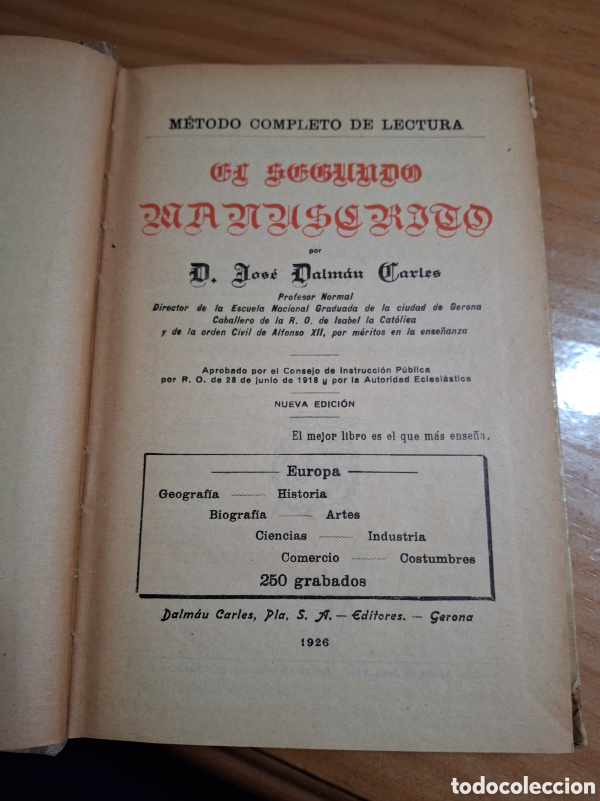 Libros antiguos: El segundo manuscrito, 1926 - Foto 2