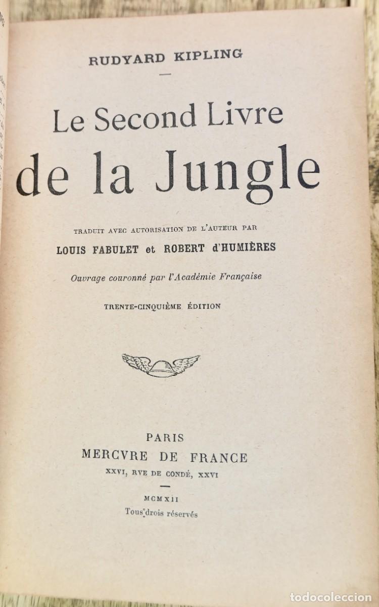 Libros antiguos: LE LIVRE DE LA JUNGLE- RUDYARD KIPLING 1912 - Foto 4
