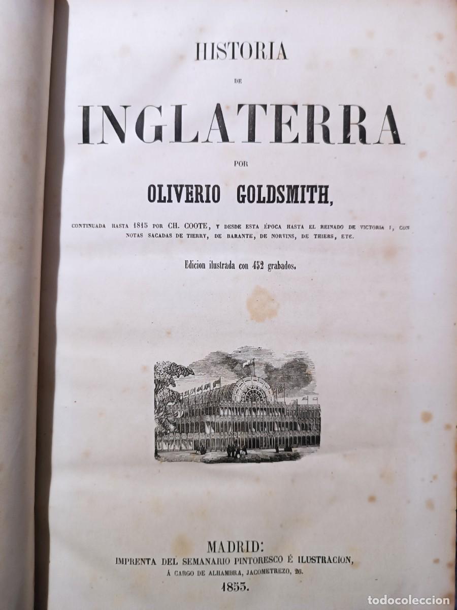 Libros antiguos: Historia de Inglaterra, O. Goldsmith 1855 - Foto 1