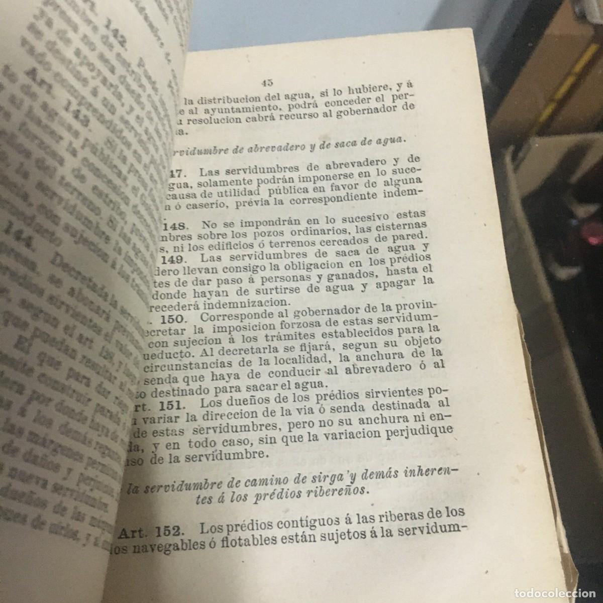 Libros antiguos: LEY SOBRE EL DOMINIO Y APROVECHAMIENTO DE LAS AGUAS - Foto 2