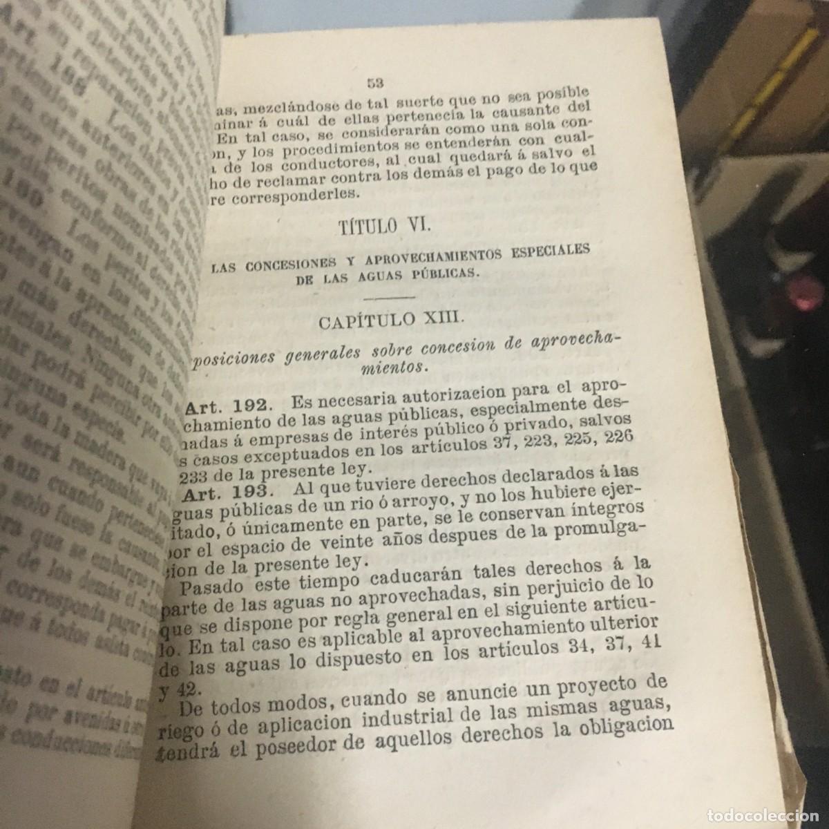Libros antiguos: LEY SOBRE EL DOMINIO Y APROVECHAMIENTO DE LAS AGUAS - Foto 3