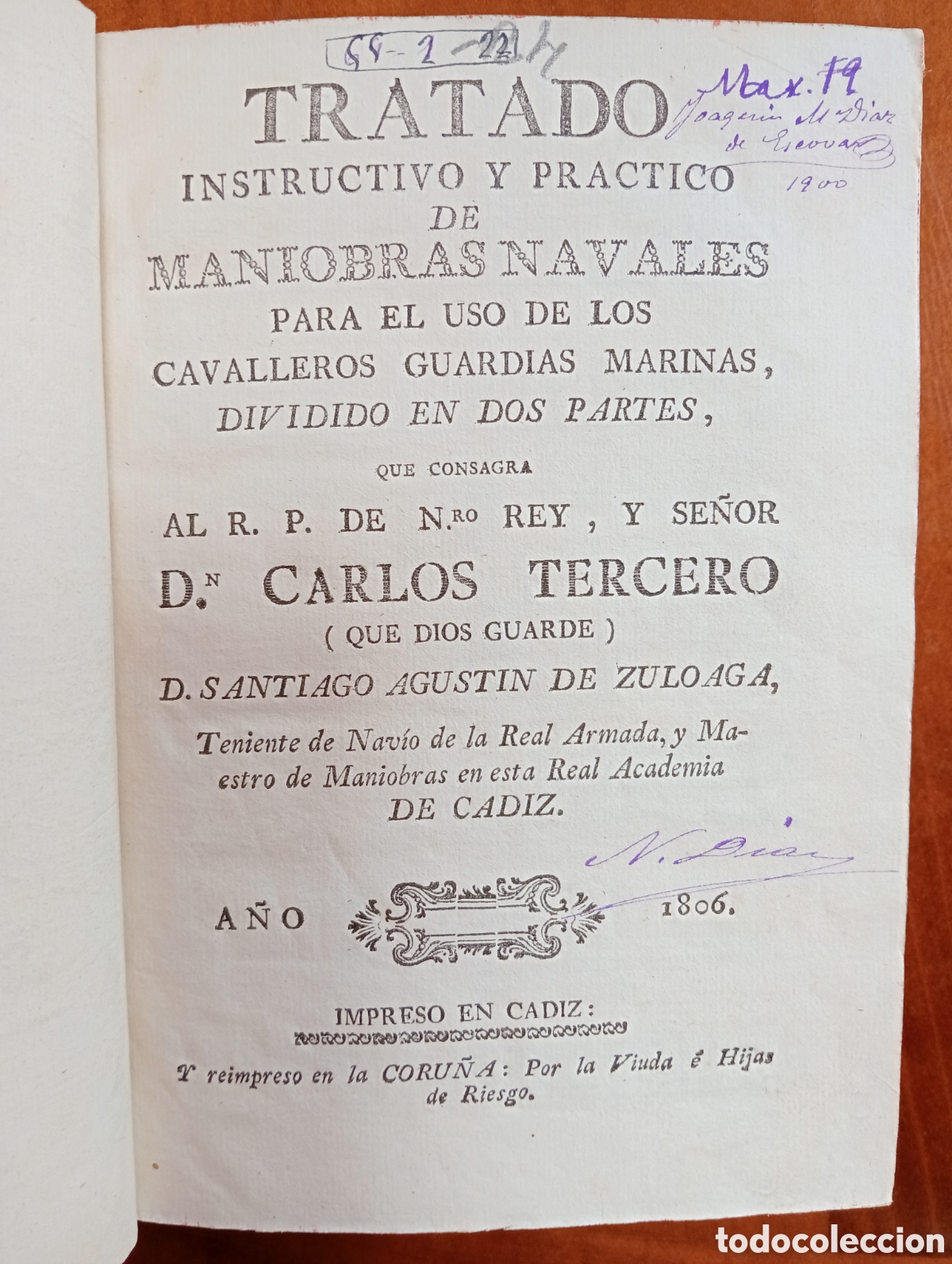 Libros antiguos: Tratado instructivo y pr&aacute;ctico de maniobras navales - Foto 1
