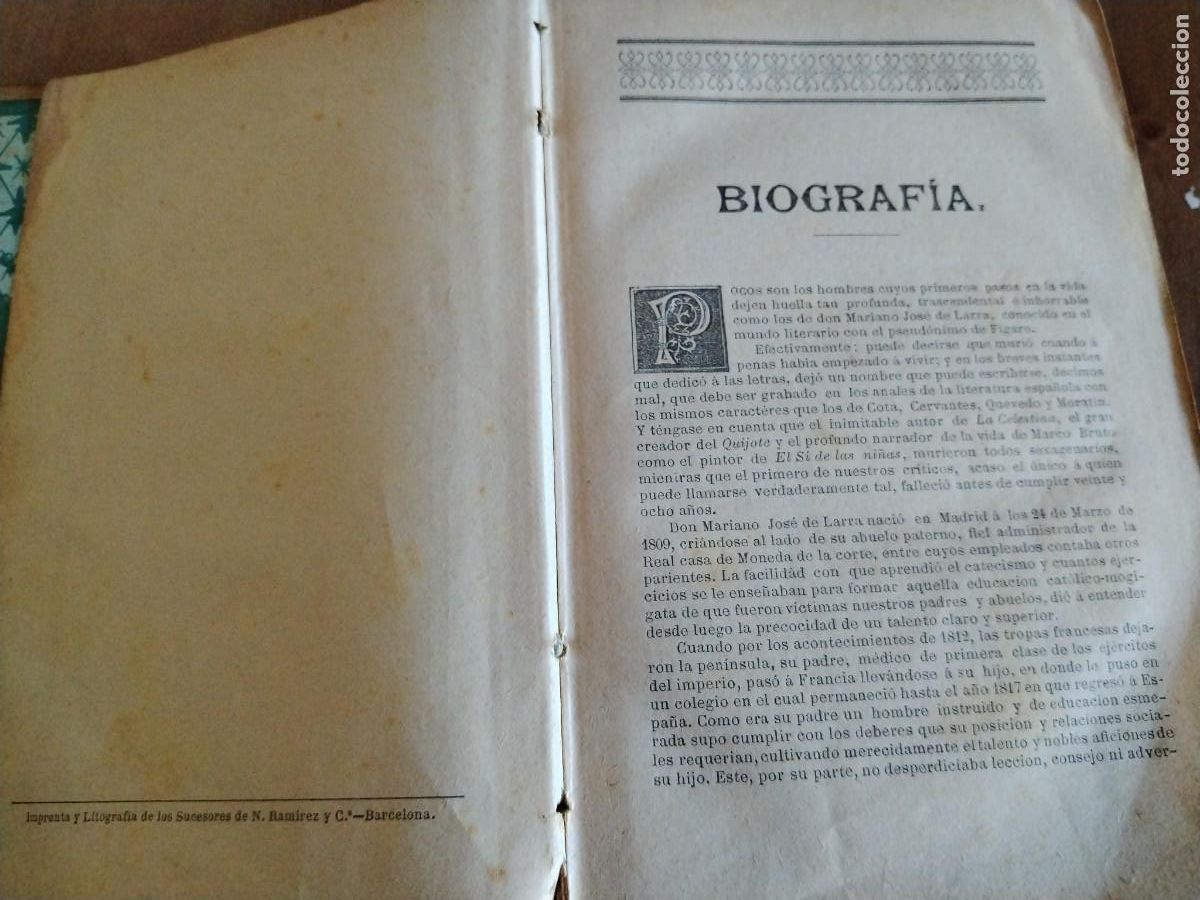 Libros antiguos: F&iacute;garo - Mariano Jos&eacute; de Larra -a&ntilde;o 1884 - Foto 6
