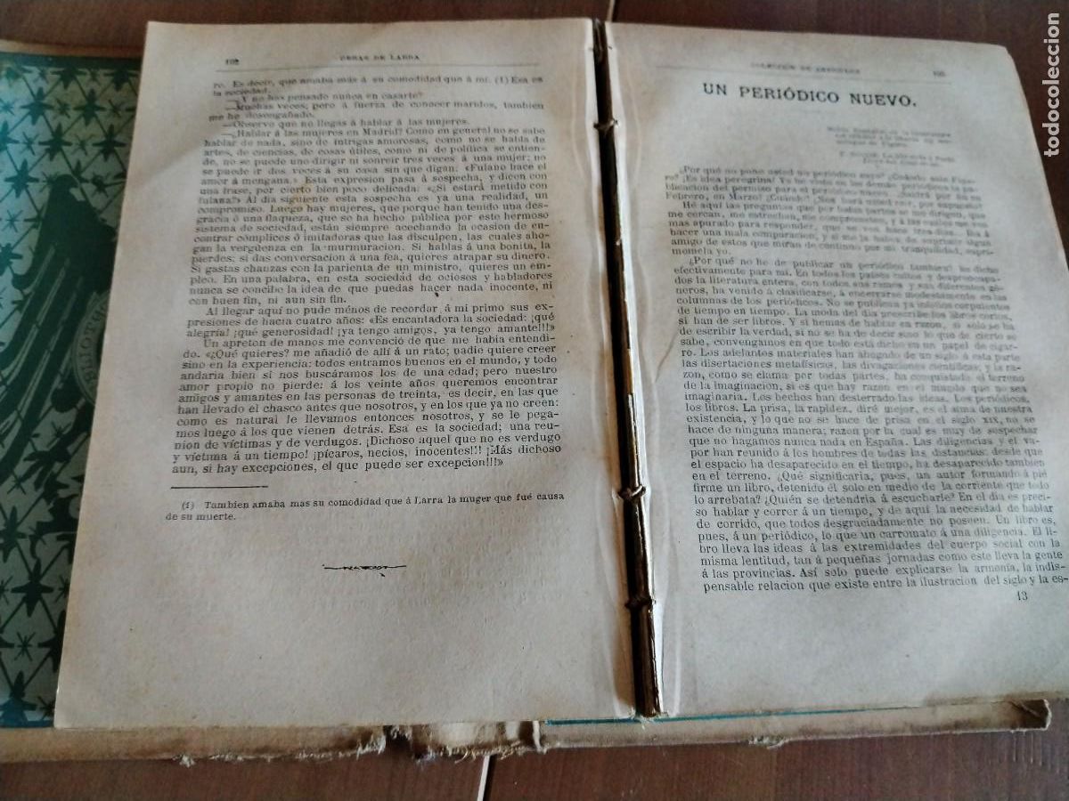 Libros antiguos: F&iacute;garo - Mariano Jos&eacute; de Larra -a&ntilde;o 1884 - Foto 12