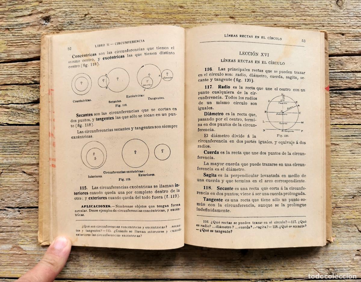 Libros antiguos: LECCIONES ELEMENTALES DE GEOMETR&Iacute;A. G.M. BRU&Ntilde;O. - Foto 3