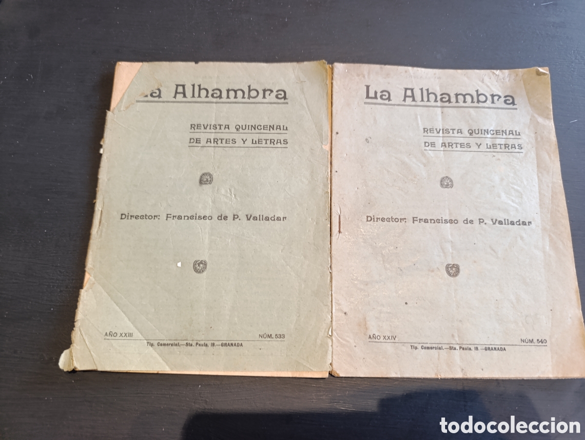Libros antiguos: La Alhambra. Francisco de Valladar. 533 y 540 - Foto 1