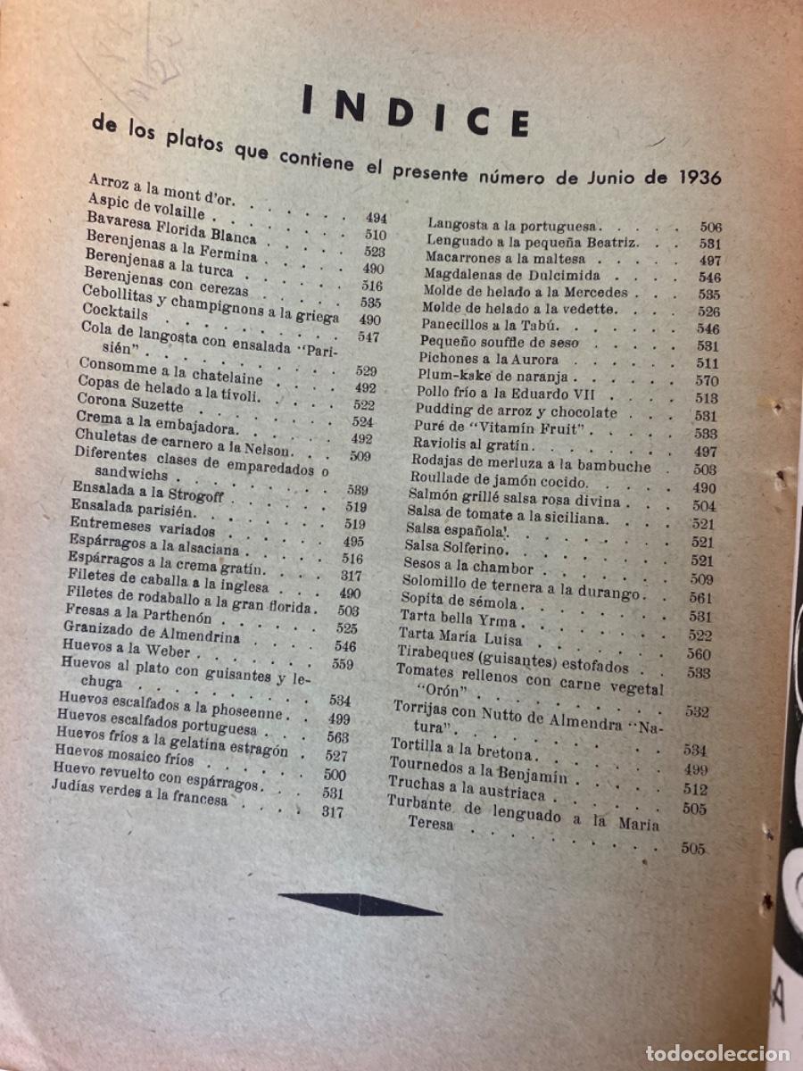 Libros antiguos: MENAGE / MENAJE REVISTA . NUM 65 JUNIO 1936 - Foto 6
