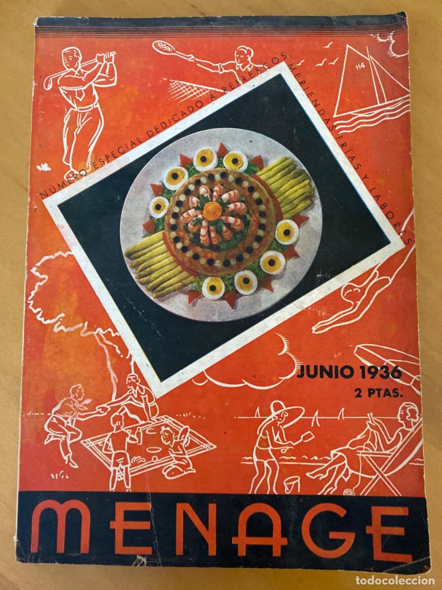 Libros antiguos: MENAGE / MENAJE REVISTA . NUM 65 JUNIO 1936 - Foto 1