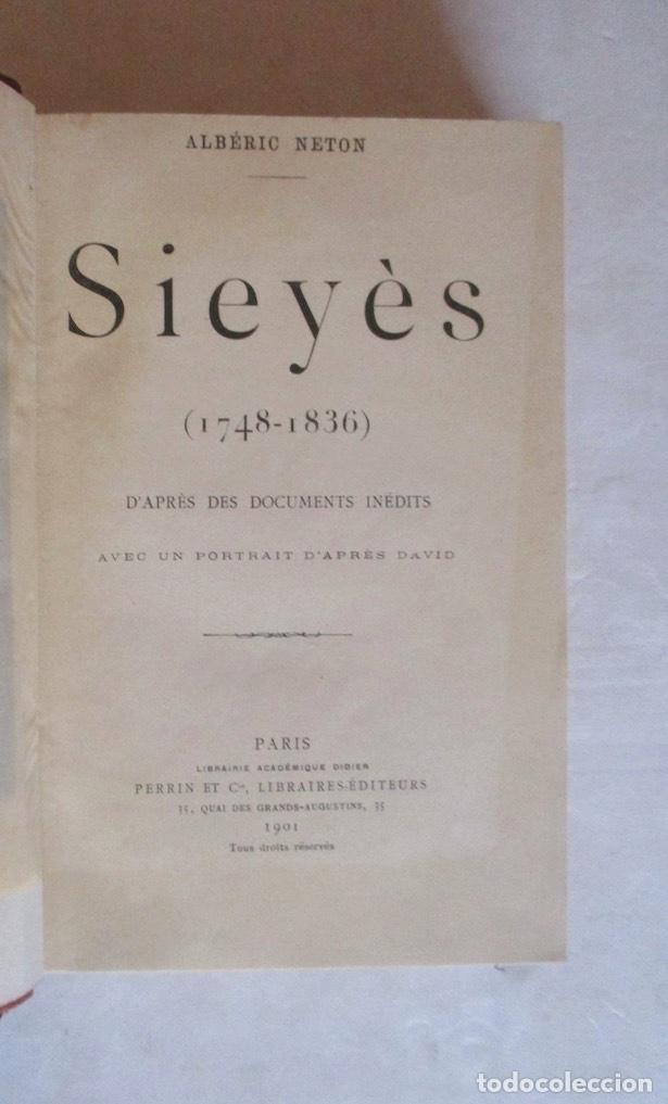Libros antiguos: SIEY&Egrave;S - 1748-1836 DAPRES DES DOCUMENTS INEDITS - 1901 - Foto 2