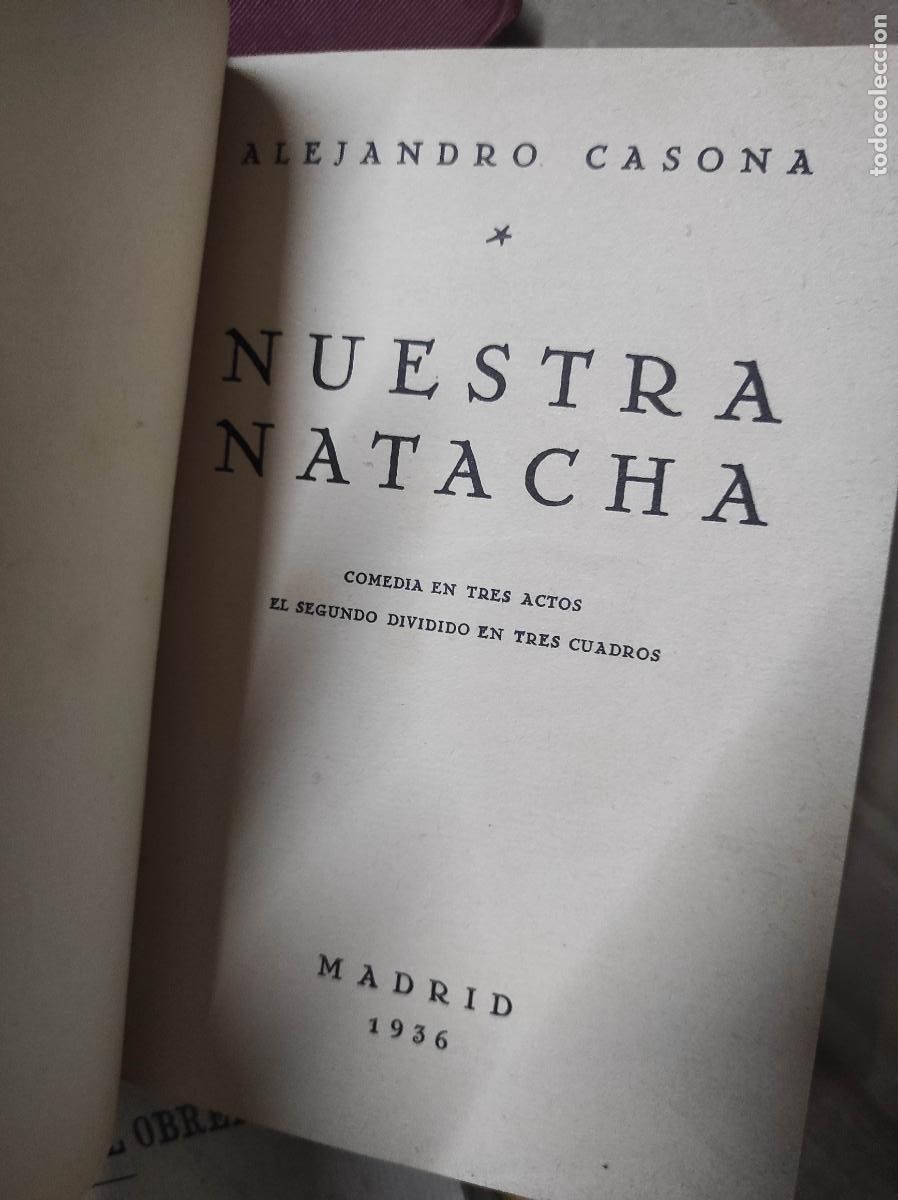 Libros antiguos: NUESTRA NATACHA - ALEJANDRO CASONA- 1936 - Foto 3