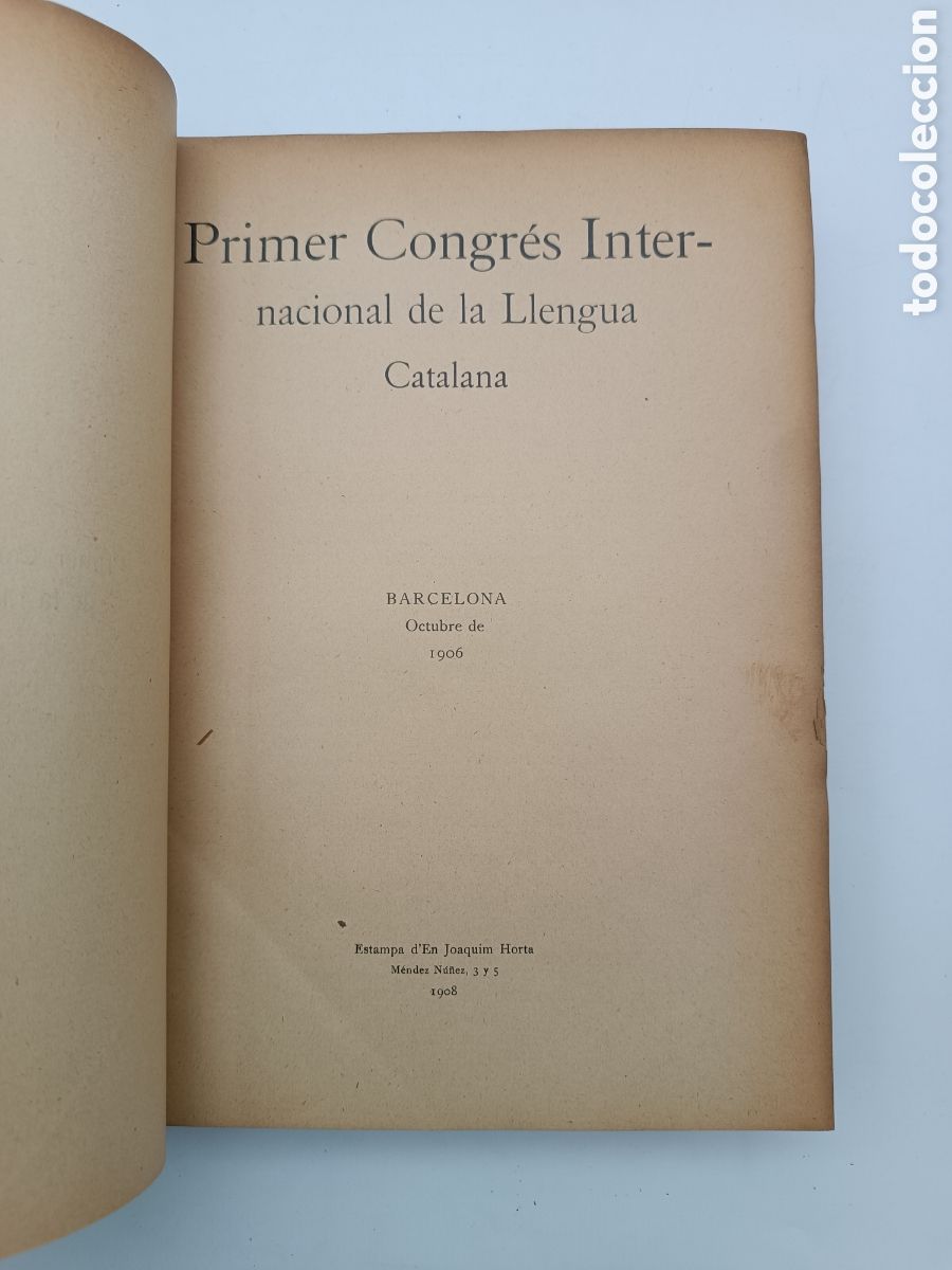 Libros antiguos: Primer congr&eacute;s de la llengua catalana 1906 - 1908 - Foto 1