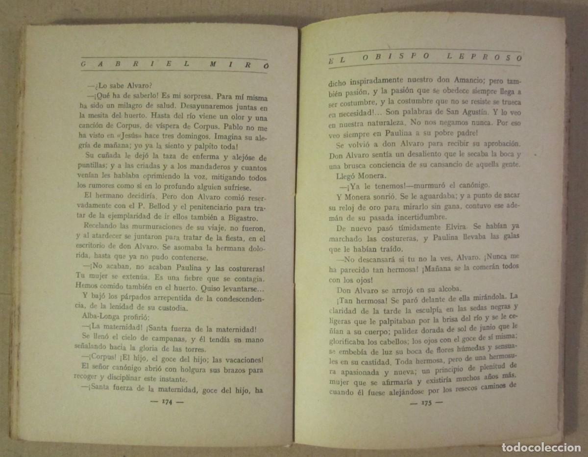 Libros antiguos: EL OBISPO LEPROSO - Gabriel Mir&oacute;. - Foto 2