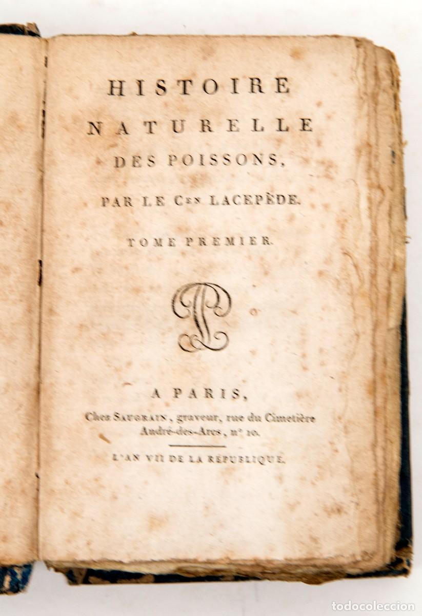 Libros antiguos: LACEPEDE - POISSON - PECES - BUFFON - Foto 3