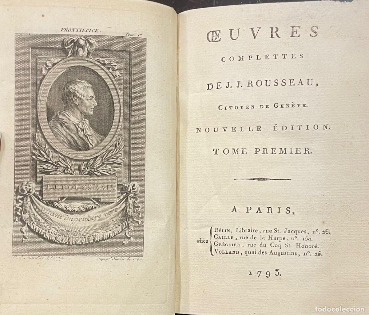 Libros antiguos: J. J. Rousseau . Oeuvres Completes - Foto 2