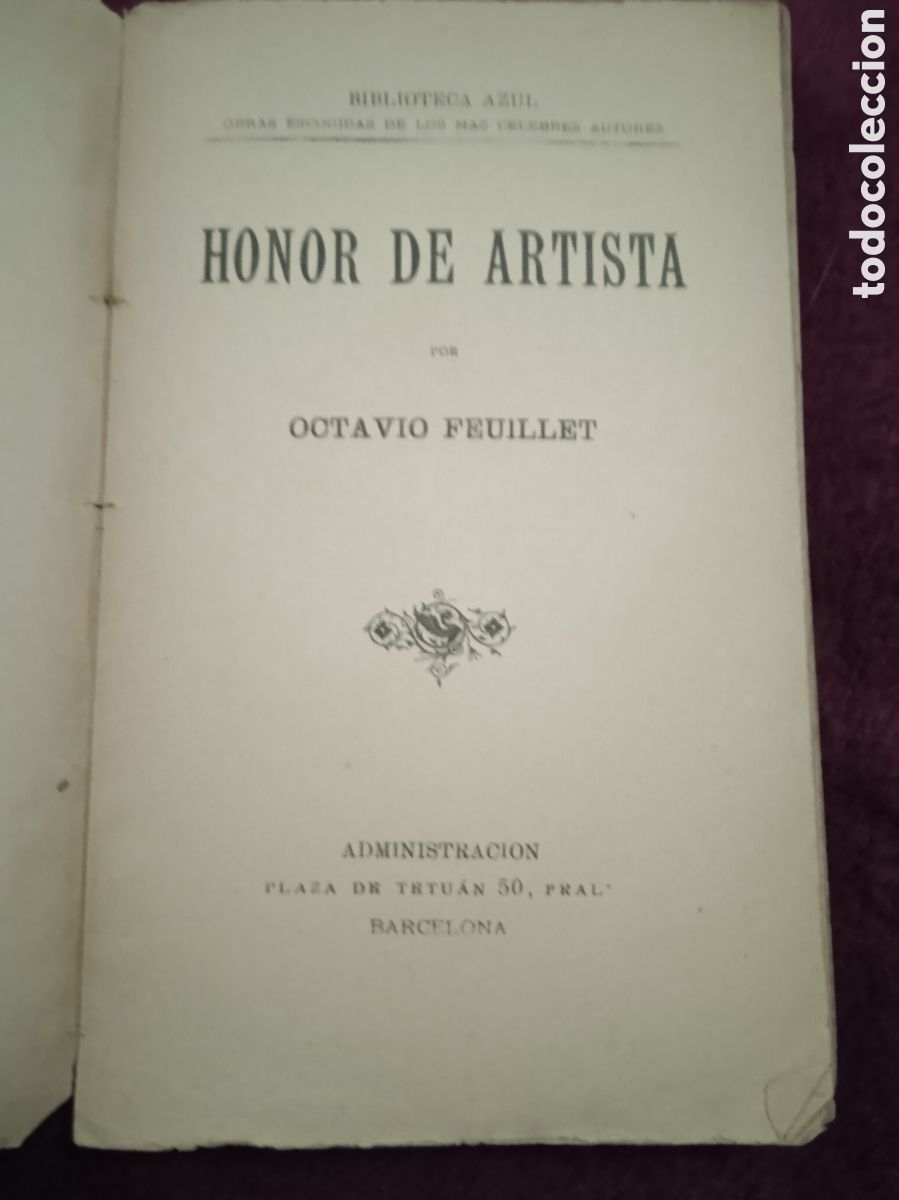 Libros antiguos: HONOR DE ARTISTA / OCTAVIO FEUILLET - Foto 2