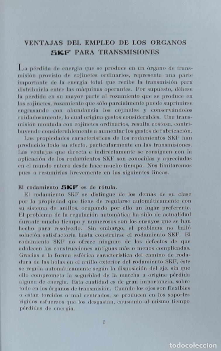 Libros antiguos: SKF TRANSMISIONES.CAT&Aacute;LOGO - Foto 3