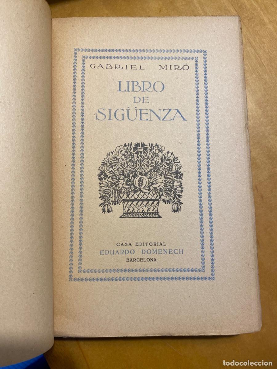 Libros antiguos: LIBRO DE SIG&Uuml;ENZA. GABRIEL MIRO. DOMENECH - Foto 3
