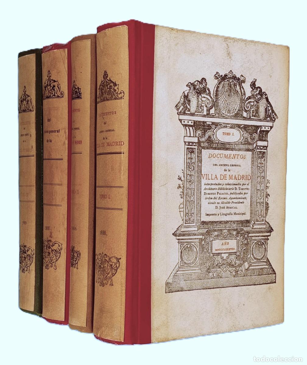 Libros antiguos: DOCUMENTOS DEL ARCHIVO GENERAL DE LA VILLA DE MADRID. 4 TOMOS - Foto 1