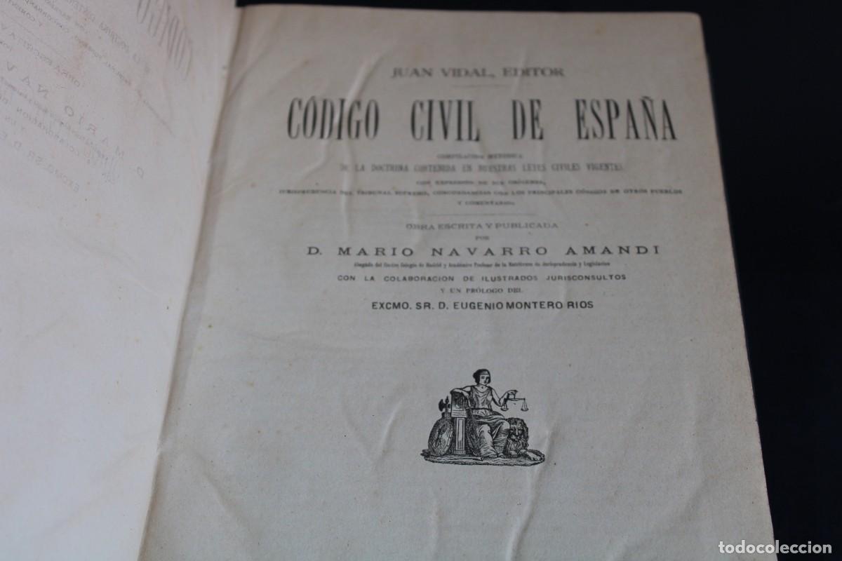 Libros antiguos: 1880 / CODIGO CIVIL DE ESPA&Ntilde;A / JUAN VIDAL EDITOR - Foto 6