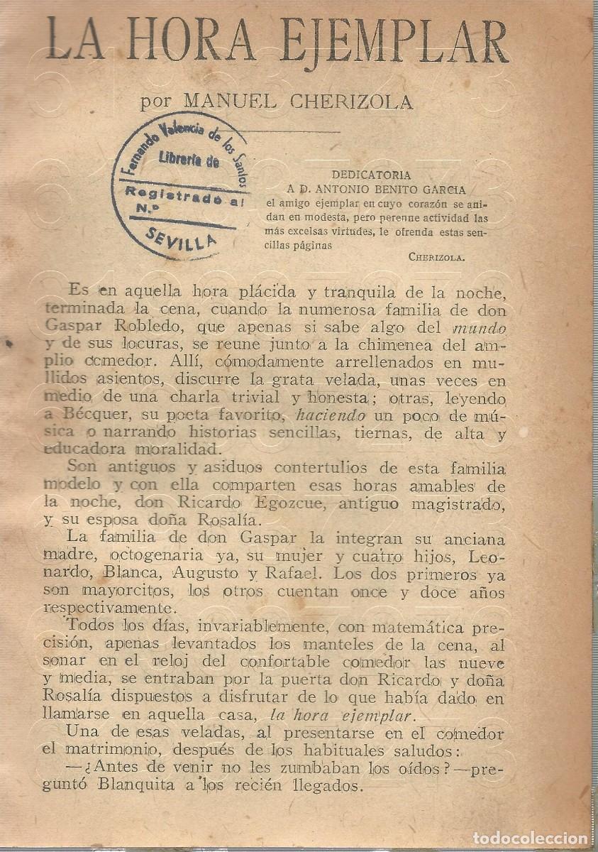 Libri antichi: MANUEL CHERIZOLA LA HORA EJEMPLAR 26PG NOVELA FAM10