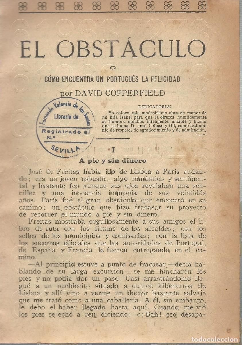 Libros antiguos: DAVID COPPERFIELD EL OBSTACULO 26PG NOVELA FAM10 - Foto 1