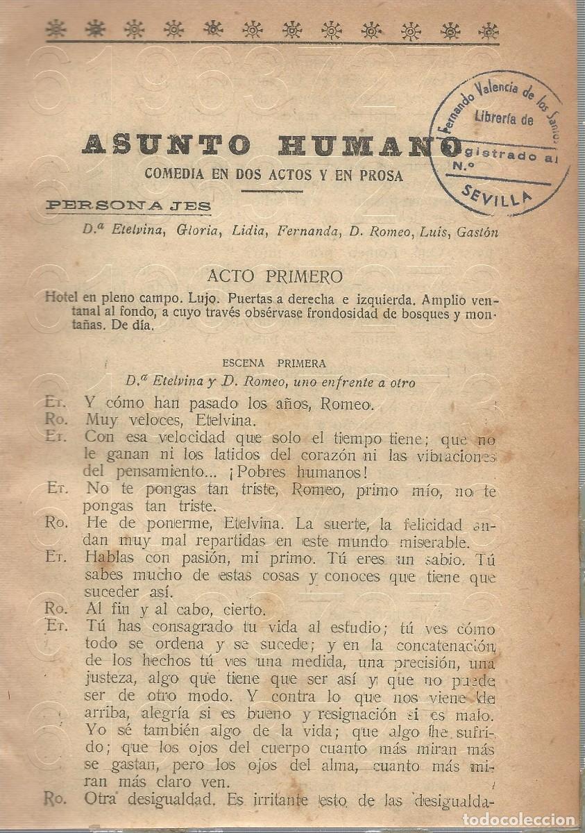 Libri antichi: GOMEZ DE MIGUEL ASUNTO HUMANO 26PG NOVELA FAM10