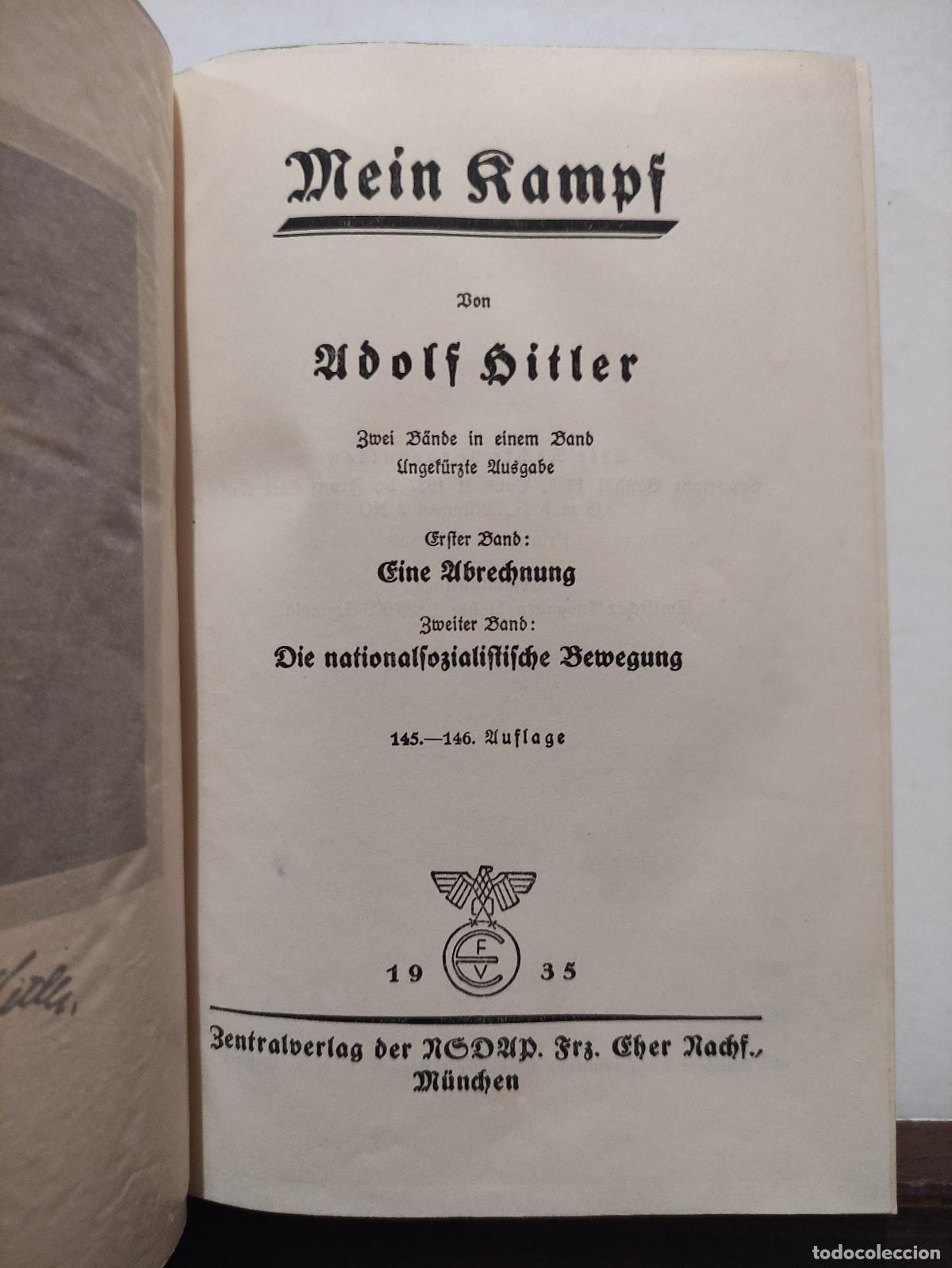 Libros antiguos: MEIN KAMPF - ADOLF HITLER - 1935 - en alem&aacute;n - Foto 2