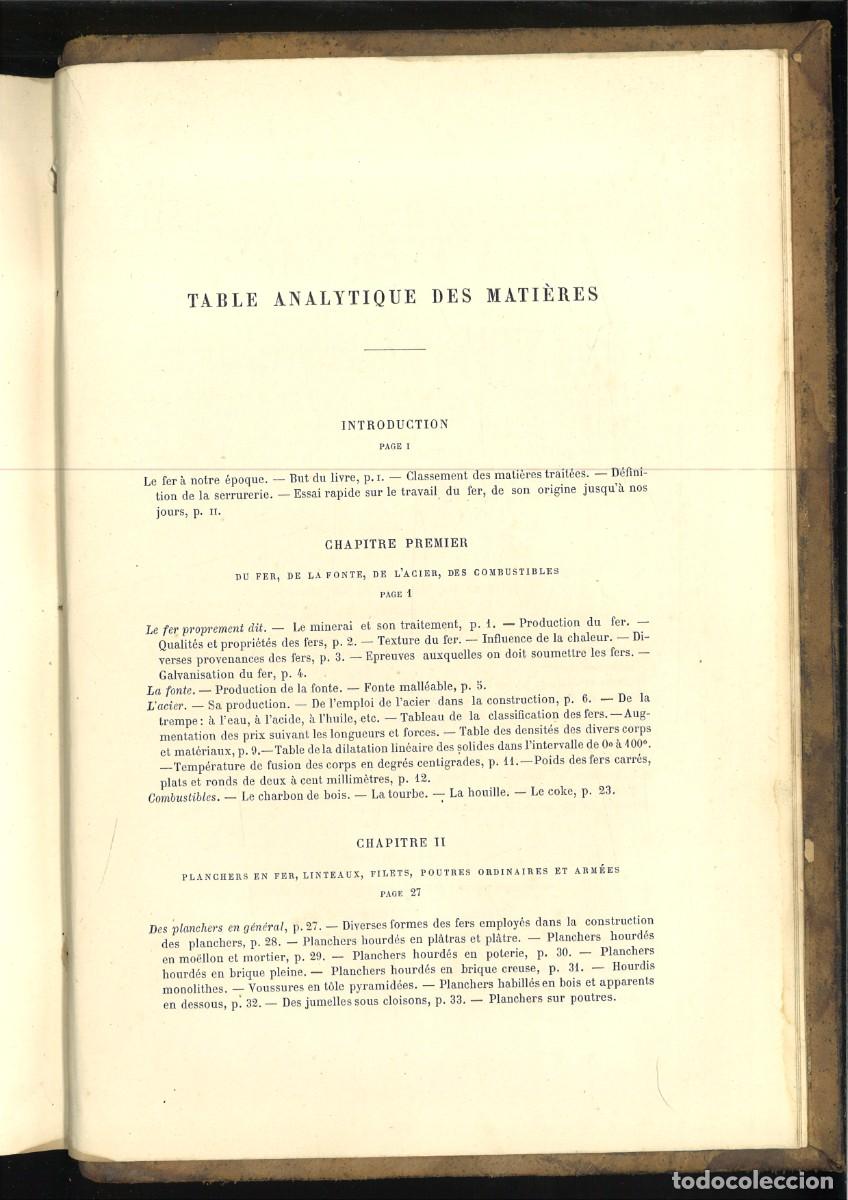 Libros antiguos: TRAITE PRATIQUE DE SERRURERIE. CONSTRUCTIONS EN FER SERRURERIE DART. E. Barberot - Foto 4