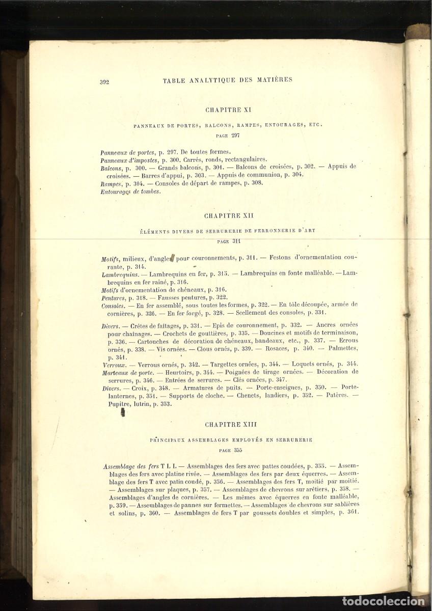 Libros antiguos: TRAITE PRATIQUE DE SERRURERIE. CONSTRUCTIONS EN FER SERRURERIE DART. E. Barberot - Foto 9