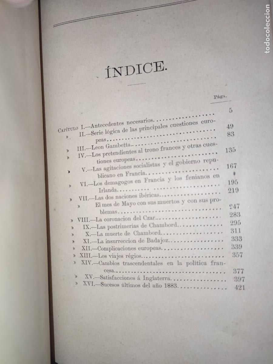 Libros antiguos: CASTELAR, Emilio. Historia del a&ntilde;o 1883 - Foto 5