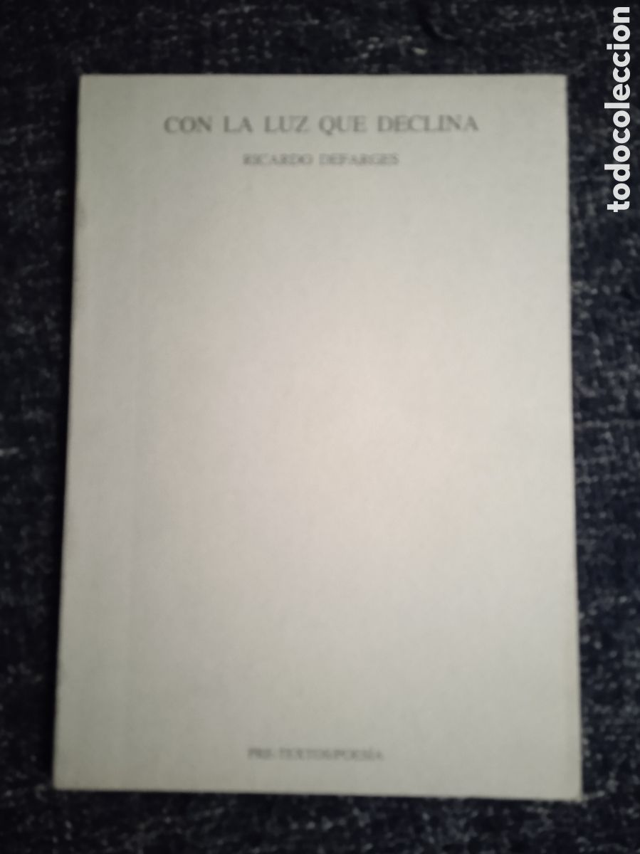 Libros antiguos: CON LA LUZ QUE DECLINA / RICARDO DEFARGES - Foto 1
