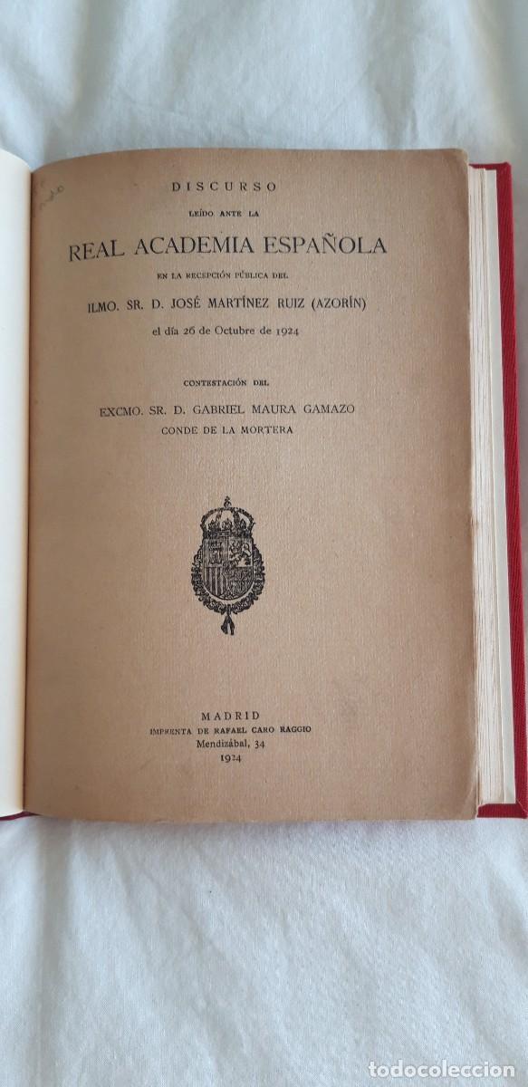 Libros antiguos: Azorin Discurso ante la Real Academia 1924 - Foto 1