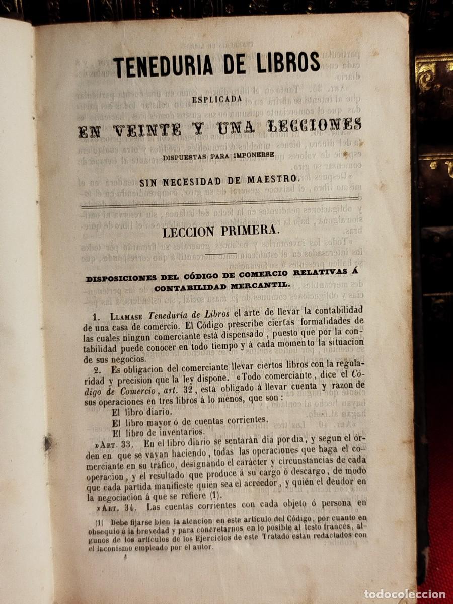Libros antiguos: 1859. La tenedur&iacute;a de libros explicada en veinte y una lecciones. Jaclot. - Foto 7