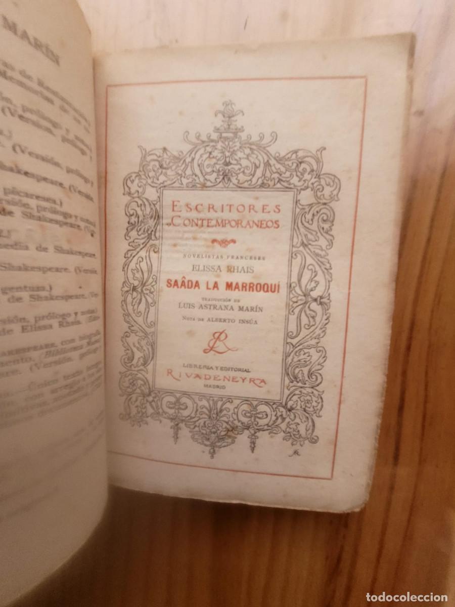 Libros antiguos: SAADA LA MARROQU&Iacute; - RHAIS, ELISA (1922) - Foto 3