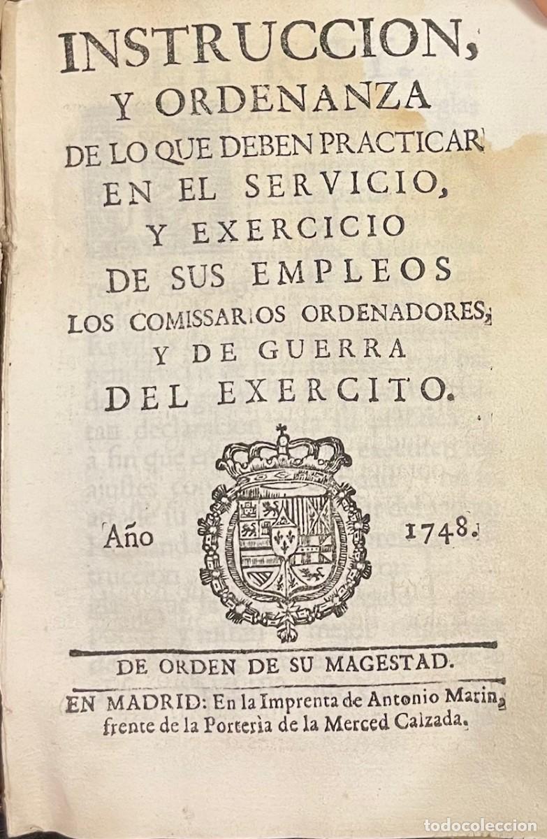 Libros antiguos: Instrucci&oacute;n, y Ordenanza de lo que deben practicar en el Servicio...Ejercito - Foto 2