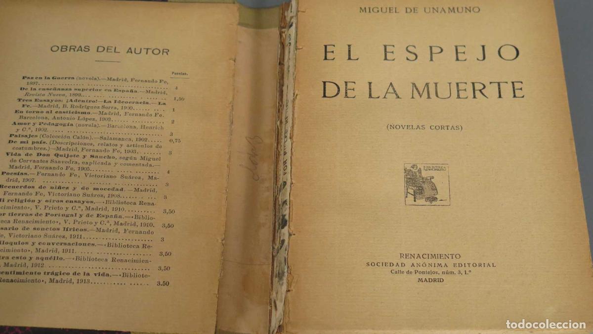 Libros antiguos: MIGUEL UNAMUNO DE LA MUERTE. RENACIMIENTO - Foto 2