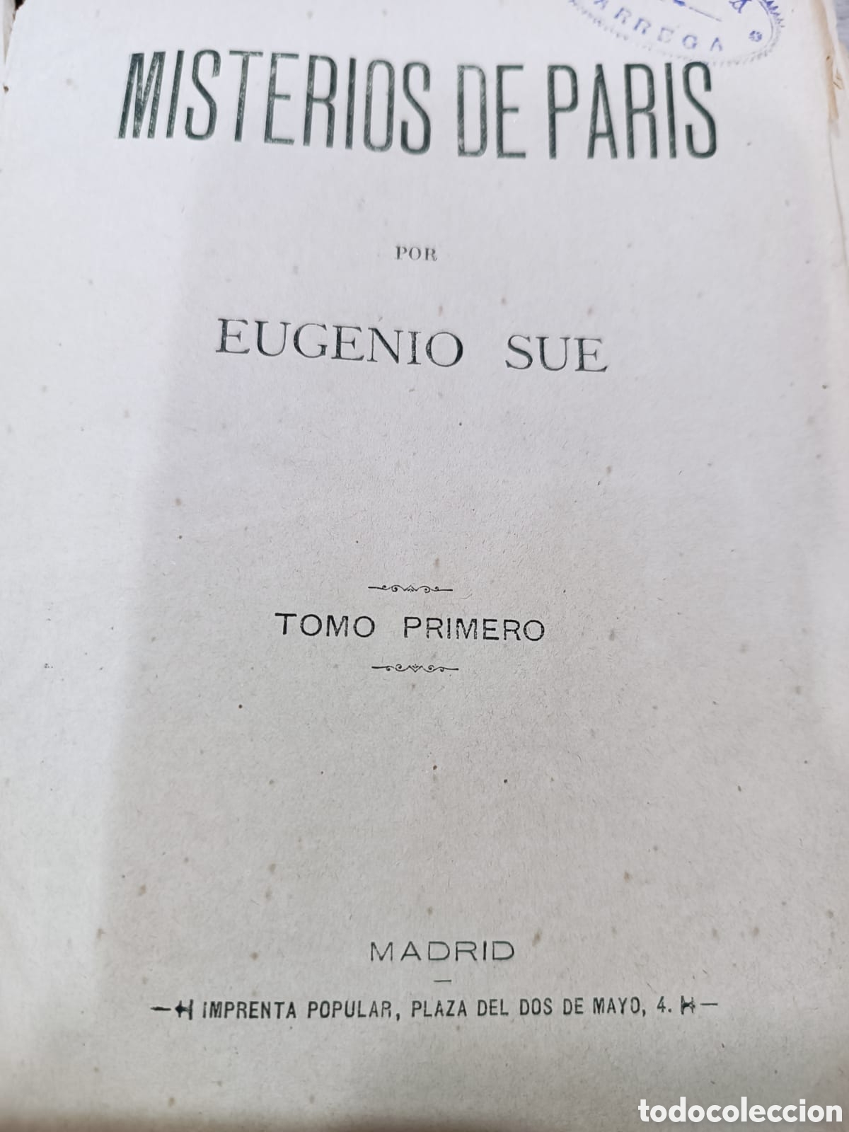 Libros antiguos: Los Misterios de Par&iacute;s, Eugenio Sue - Foto 2
