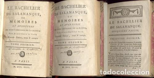 Libros antiguos: LE SAGE - BACHELIER de SALAMANQUE &ndash; A&ntilde;o 1793 - Foto 5
