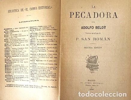 Libros antiguos: ADOLFO BELOT ... LA PECADORA ... 1888 - Foto 2