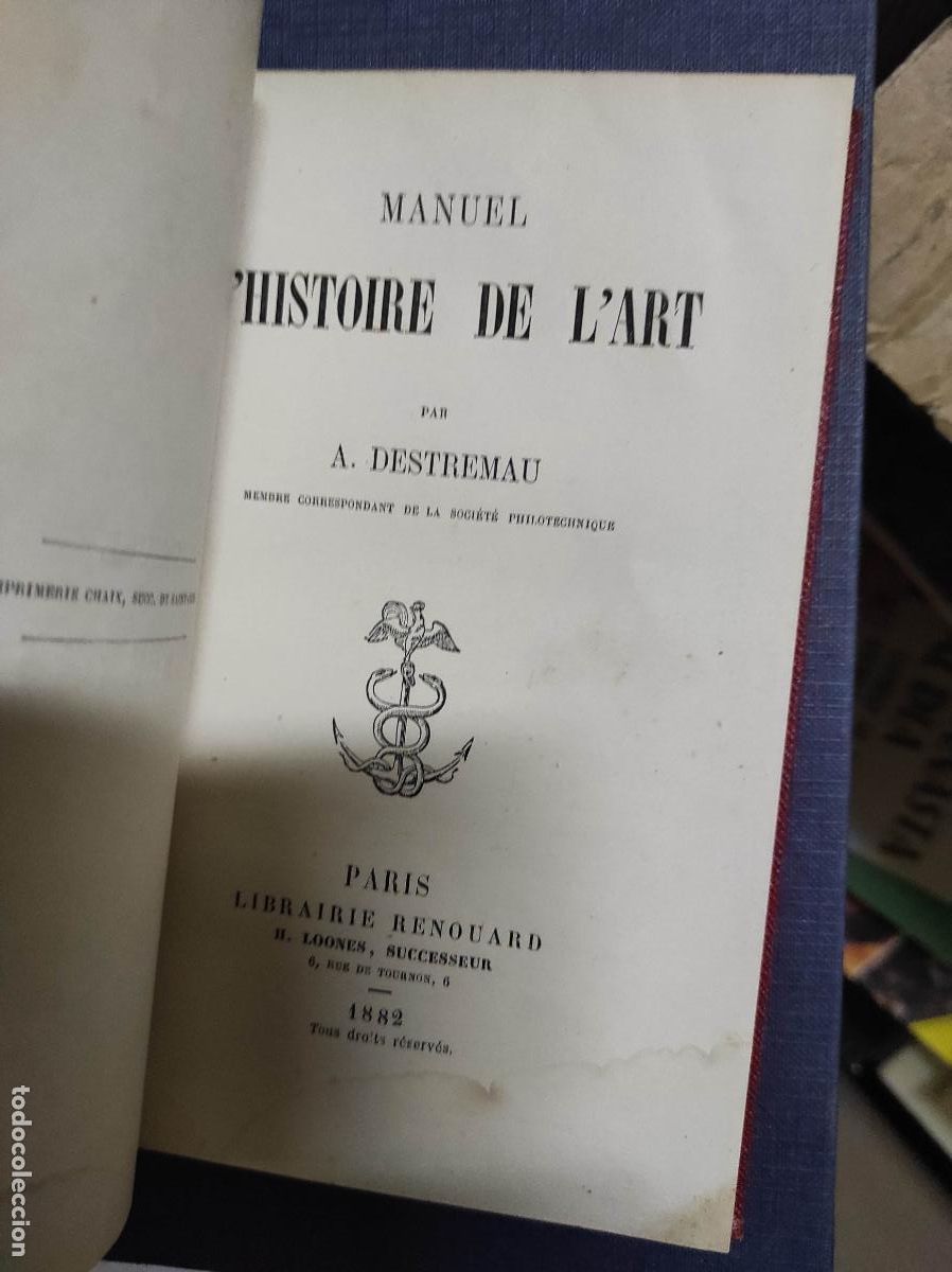 Libros antiguos: Manuel dhistoire de lart - A Destremau - 1882 - Foto 1