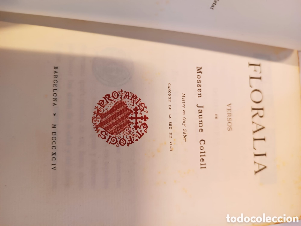 Libros antiguos: Floralia. Jaume Collell 1894 - Foto 3
