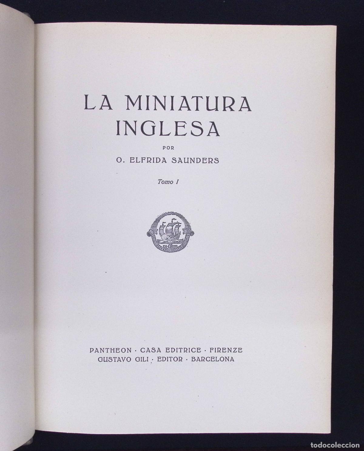 Libros antiguos: LA MINIATURA INGLESA. - SAUNDERS, Elfrida. 1933. - Foto 1