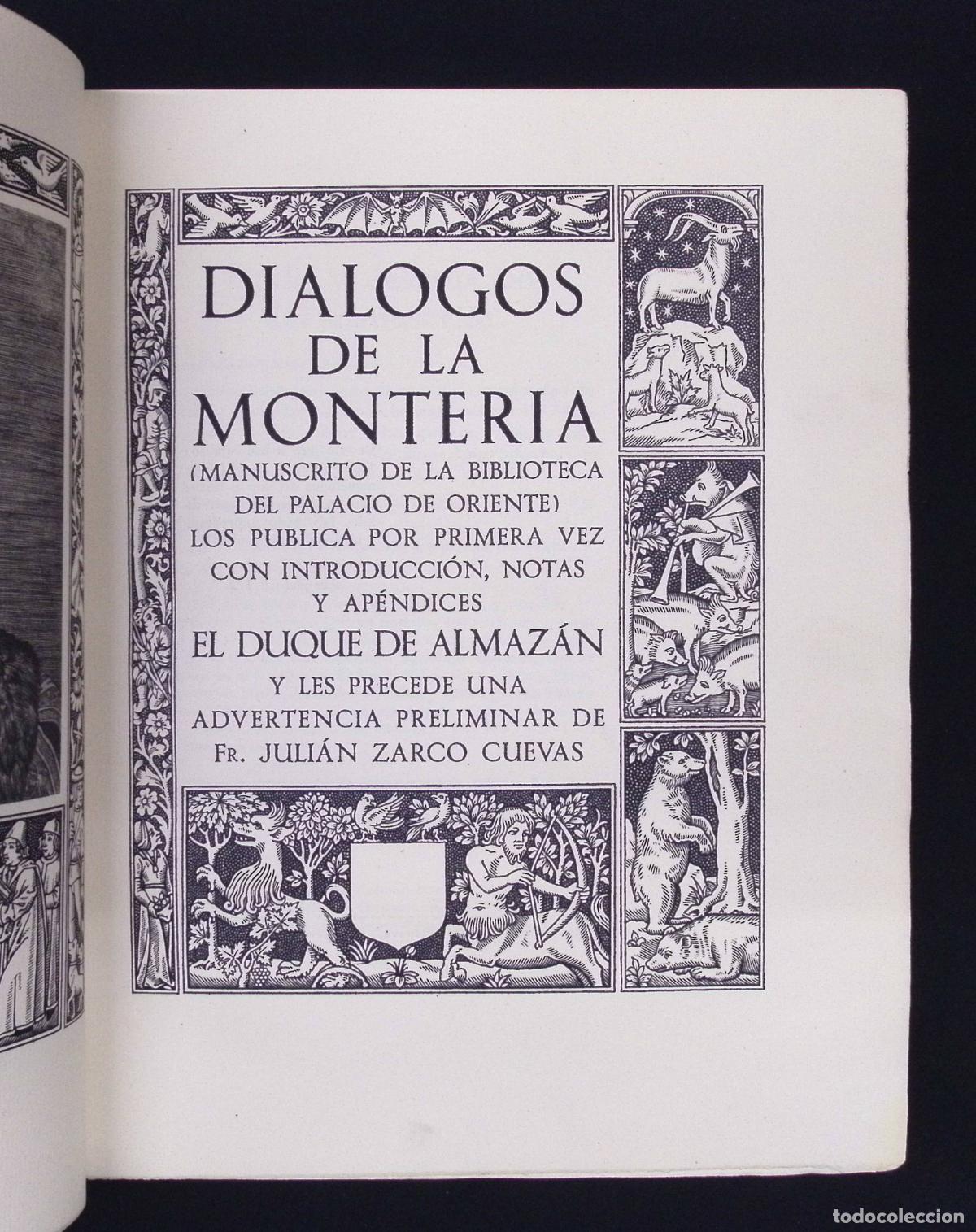Libros antiguos: DI&Aacute;LOGOS DE LA MONTER&Iacute;A. - ALMAZ&Aacute;N, DUQUE DE. - Foto 1