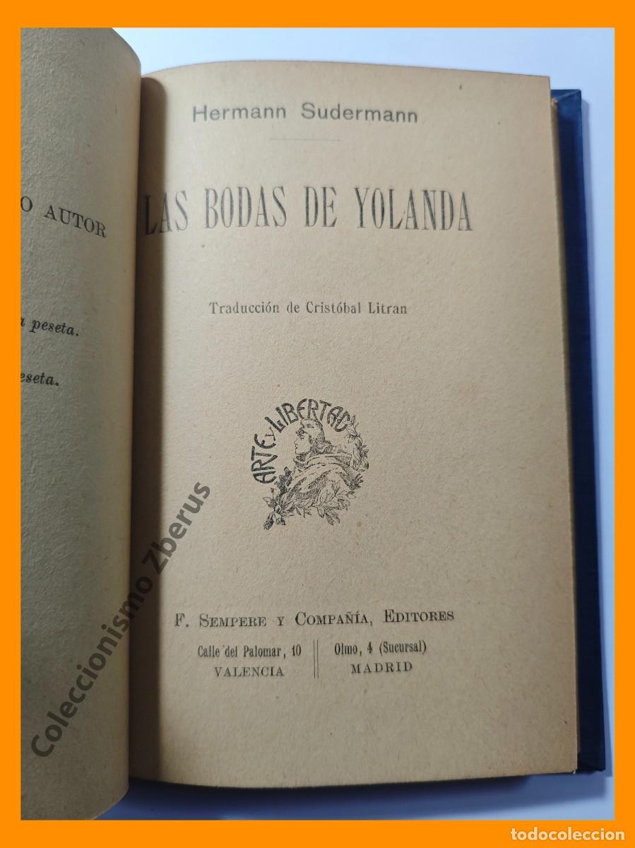 Libros antiguos: Las bodas de Yolanda - Hermann Sudermann - Foto 3