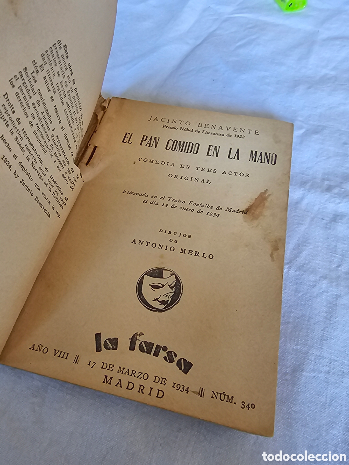 Libros antiguos: EL RIVAL DE SU MUJER ,JACINTO BENVENTE ,1&ordf; EDICION 1933 - Foto 5
